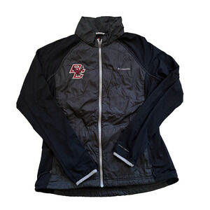 Columbia Omni Heat Full Zip Jacket Womens Sz Large Boston College Black Quilted